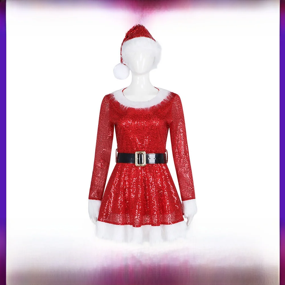 Sweet Christmas Slim Fit Short Skirt Cosplay Costume Sparkling Dress Halloween Outfit Women's Traditional Ethnic Wear
Sweet Christmas Slim Fit Short Skirt Cosplay Costume Sparkling Dress Halloween Outfit Women's Traditional Ethnic Wear