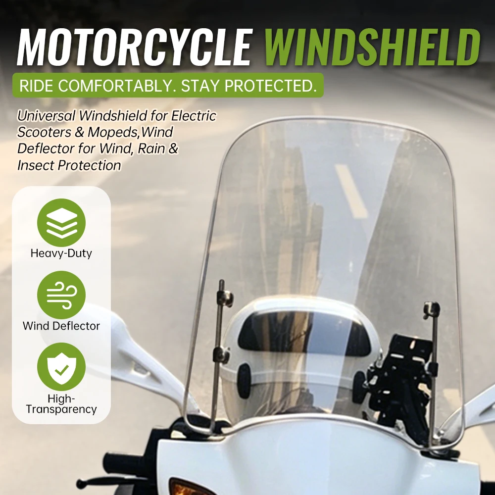 Thickened 3mm Motorcycle Windshield, Transparent Windshield, Universal Windshield for Battery Cars 45x41cm
Thickened 3mm Motorcycle Windshield, Transparent Windshield, Universal Windshield for Battery Cars 45x41cm