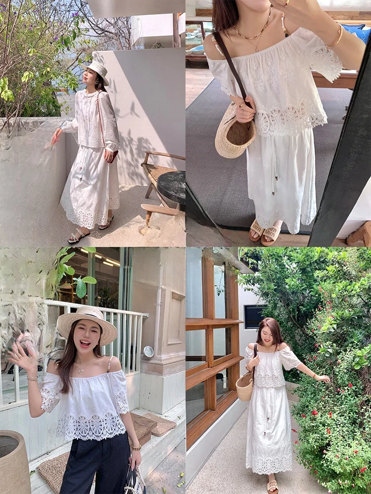 Летний комплект из двух предметов: топ с объемной вышивкой и юбка, женский, из смесового хлопка, стильный наряд
Летний комплект из двух предметов: топ с объемной вышивкой и юбка, женский, из смесового хлопка, стильный наряд