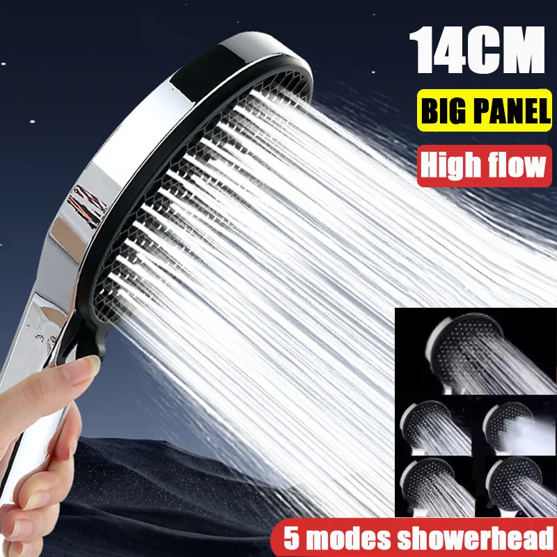 Модернизация 5-скоростных режимов, регулируемая насадка для душа, 14 см, большая панель, душ с большим потоком, экономия воды под высоким давлением, насадка для душа для ванной комнаты
Модернизация 5-скоростных режимов, регулируемая насадка для душа, 14 см, большая панель, душ с большим потоком, экономия воды под высоким давлением, насадка для душа для ванной комнаты
