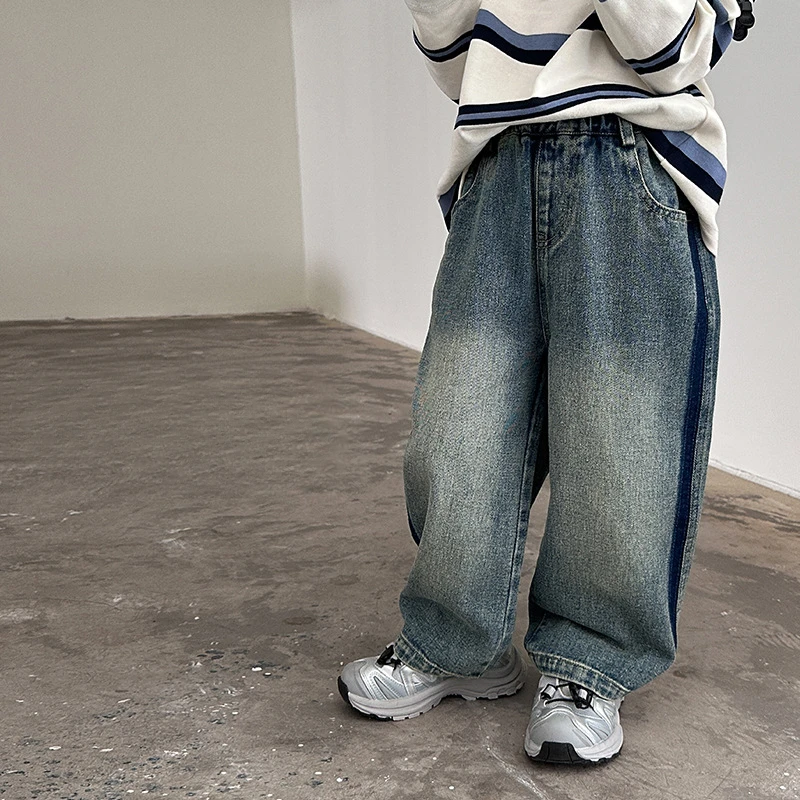Spring baby pants Kids loose jeans boys contrast color denim pants girls all-match casual trousers
Spring baby pants Kids loose jeans boys contrast color denim pants girls all-match casual trousers