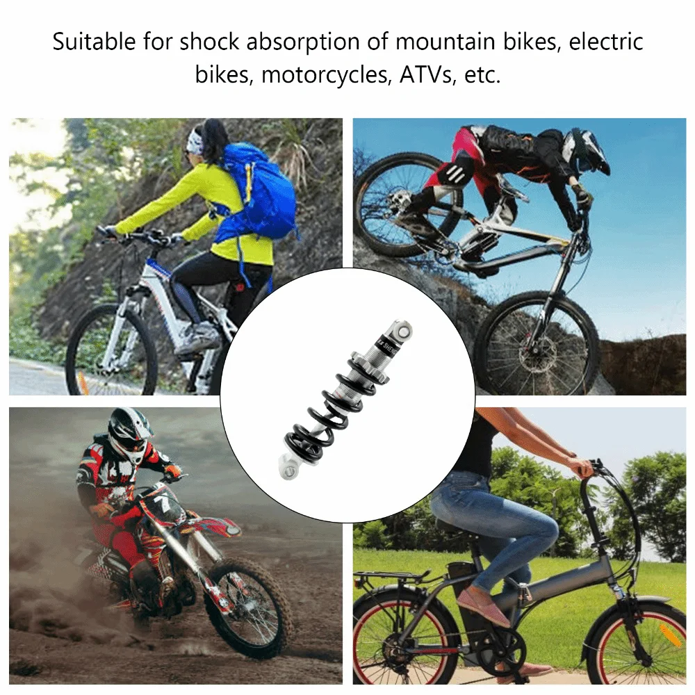 190mm 1200LBS Bike Shock Absorber Steel and Aluminum Alloy Easy Installation Rear Shock Absorber Sliver&Black Heavy Duty
190mm 1200LBS Bike Shock Absorber Steel and Aluminum Alloy Easy Installation Rear Shock Absorber Sliver&Black Heavy Duty