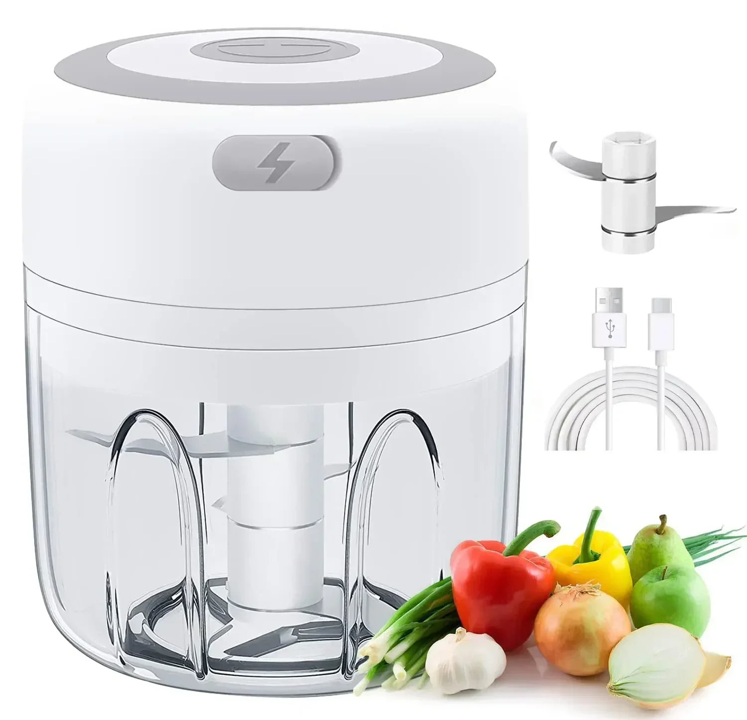 300ML Electric Garlic Chopper USB Charging Food Vegetable Meat Crusher Stainless Steel Mini Chili Garlic Masher Kitchen Gadgets
300ML Electric Garlic Chopper USB Charging Food Vegetable Meat Crusher Stainless Steel Mini Chili Garlic Masher Kitchen Gadgets