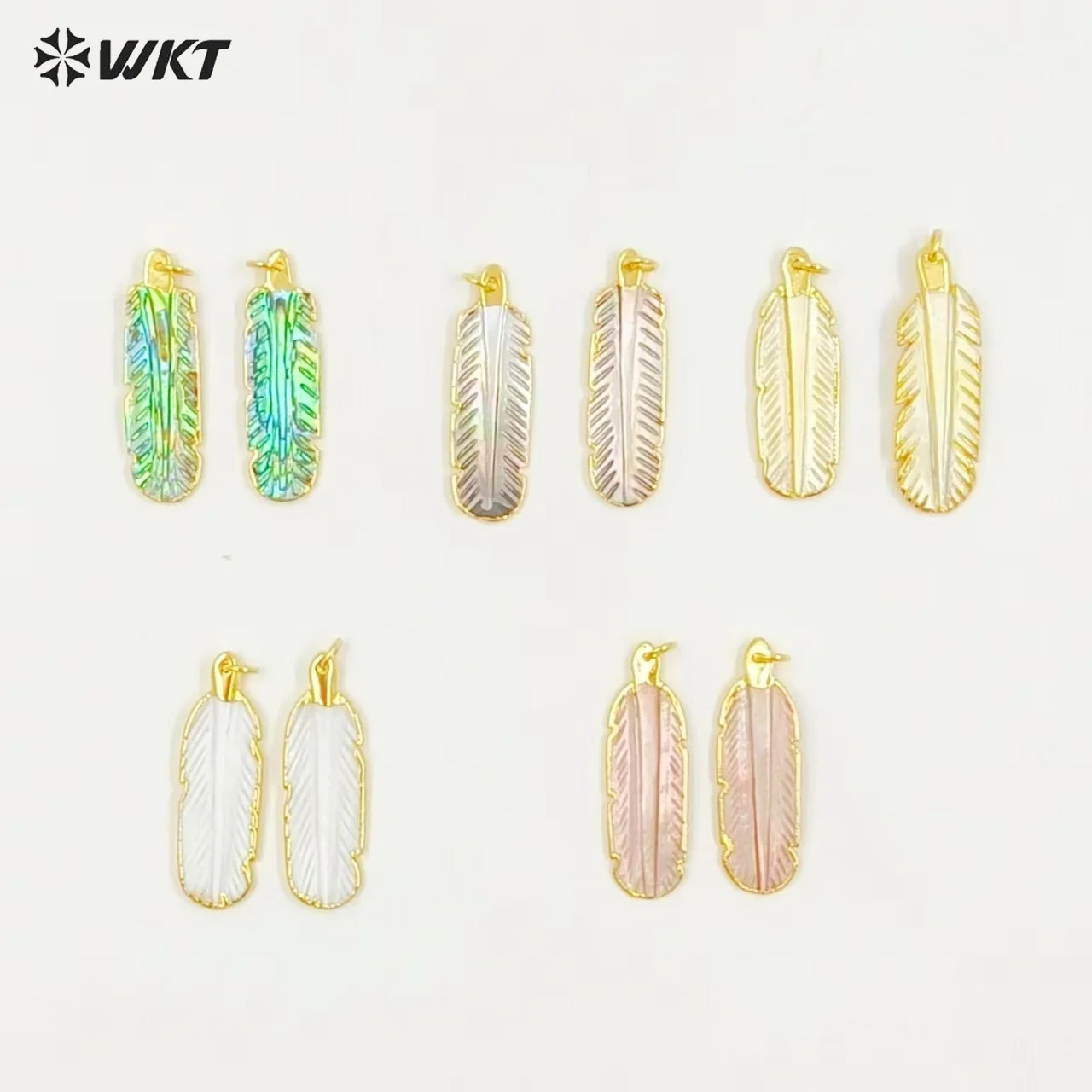 WT-P1242 Fashion New Pendant Different Color Natural Shell Pendant For women Fashion Jewelry Design Feather Shape Pendant
WT-P1242 Fashion New Pendant Different Color Natural Shell Pendant For women Fashion Jewelry Design Feather Shape Pendant