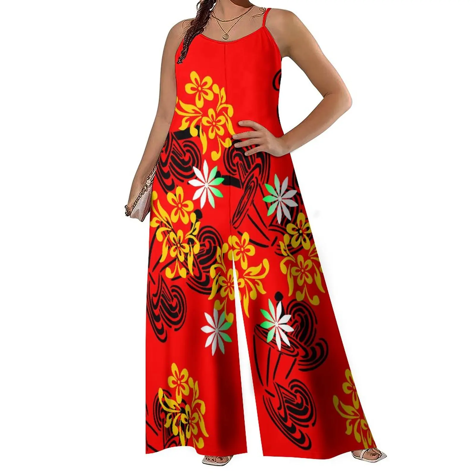 Women'S Halter Romper Loose Casual Wide Leg Pants Comfortable Fabric Tailored Polynesian Vintage Print Romper Pants
Women'S Halter Romper Loose Casual Wide Leg Pants Comfortable Fabric Tailored Polynesian Vintage Print Romper Pants