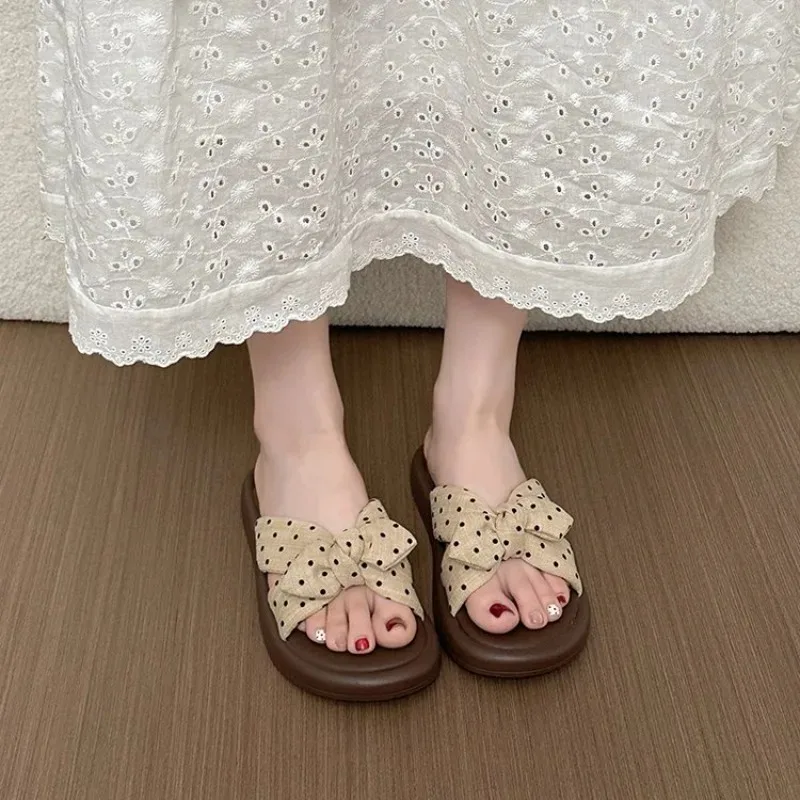 Summer Slip On Open Toe Women Slippers Concise Soft Sole Flats Shoes Ladies Outdoor Butterfly-knot Beach Vacation Dress Slides
Summer Slip On Open Toe Women Slippers Concise Soft Sole Flats Shoes Ladies Outdoor Butterfly-knot Beach Vacation Dress Slides