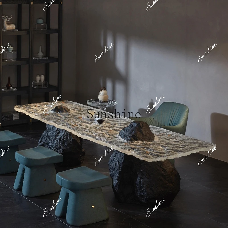 Creative design light luxury transparent resin crystal art personalized resin desk coffee tableYY
Creative design light luxury transparent resin crystal art personalized resin desk coffee tableYY