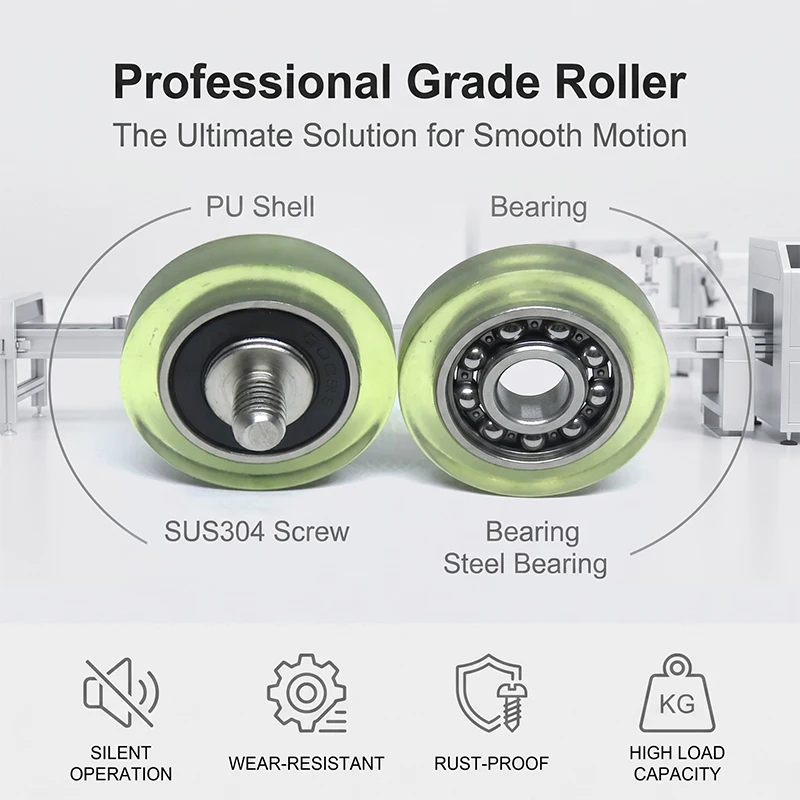 5pcs OD 36mm PU Screw Roller Bearing 36mm With Screw M8 PU620036-16C1L10M8 Smooth, Durable, Silent Mini Polyurethane Pulleys
5pcs OD 36mm PU Screw Roller Bearing 36mm With Screw M8 PU620036-16C1L10M8 Smooth, Durable, Silent Mini Polyurethane Pulleys