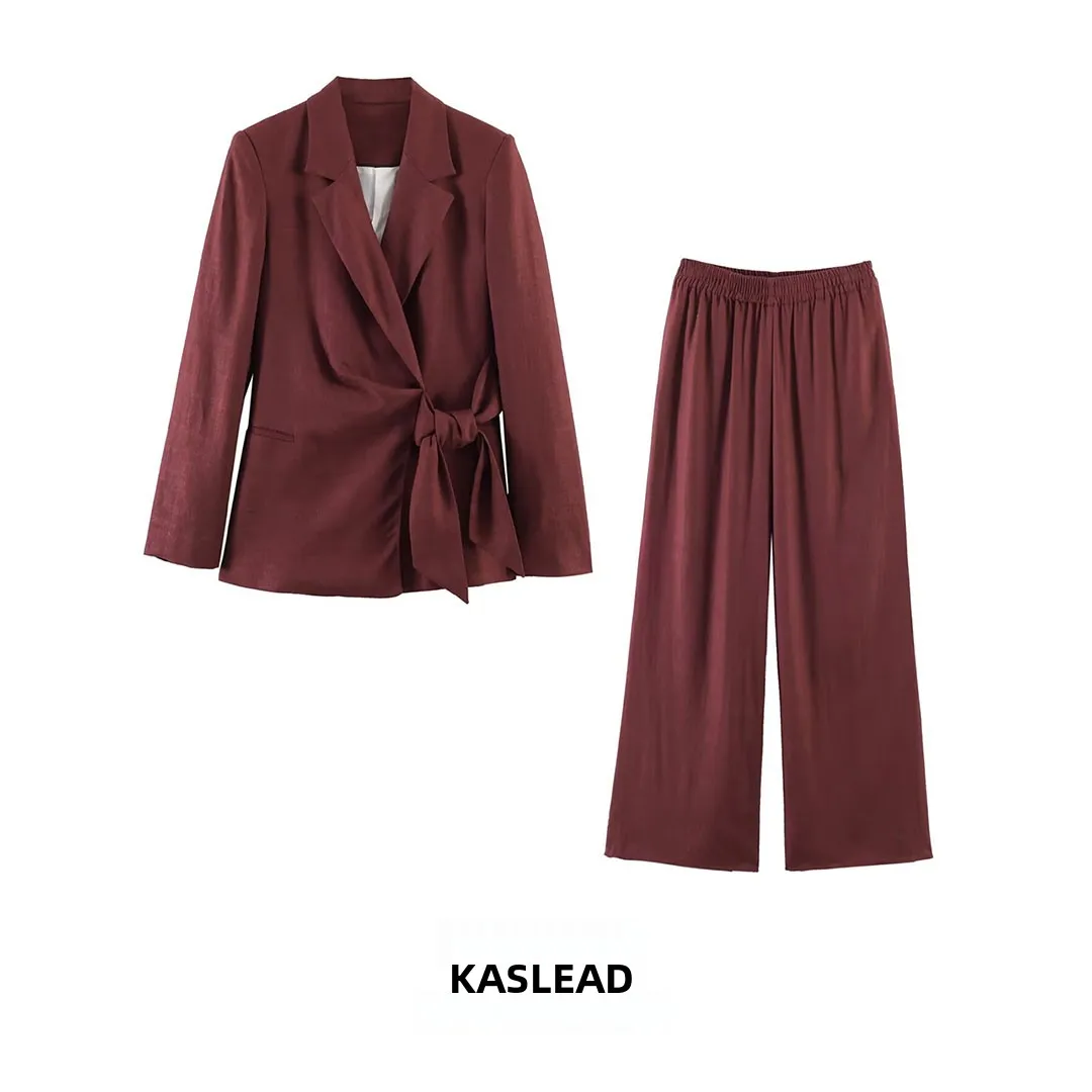 KASLEAD New Women's Fashion Mix Fabric Double Button Coat And Pants Spring 2026 Long Sleeve Regular Length Two-Piece Set
KASLEAD New Women's Fashion Mix Fabric Double Button Coat And Pants Spring 2026 Long Sleeve Regular Length Two-Piece Set