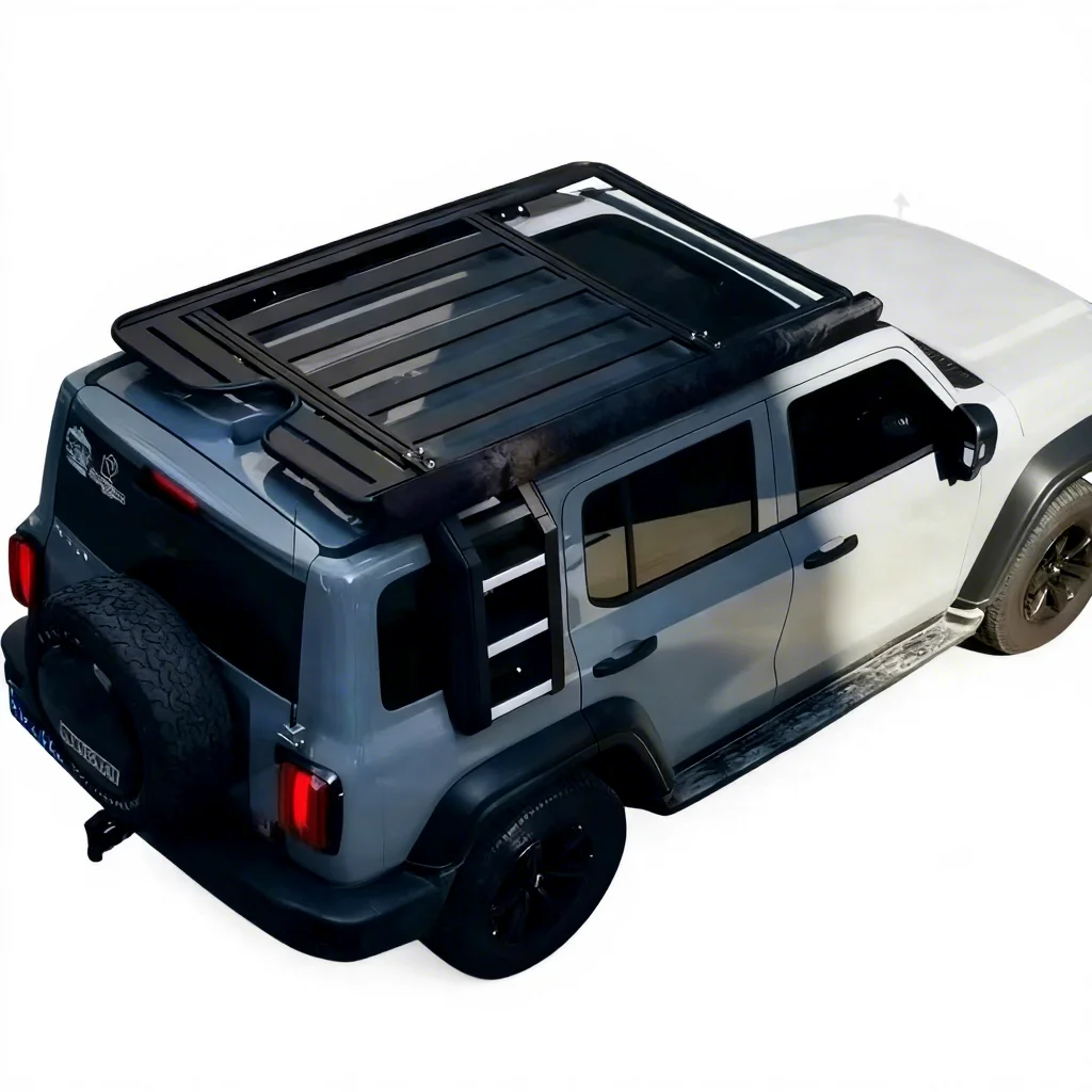 SUV Roof Rack Platform Heavy Duty Aluminum Alloy Roof-Mounted Luggage Rack for Outdoor Adventure with Integrated Access Ladder
SUV Roof Rack Platform Heavy Duty Aluminum Alloy Roof-Mounted Luggage Rack for Outdoor Adventure with Integrated Access Ladder