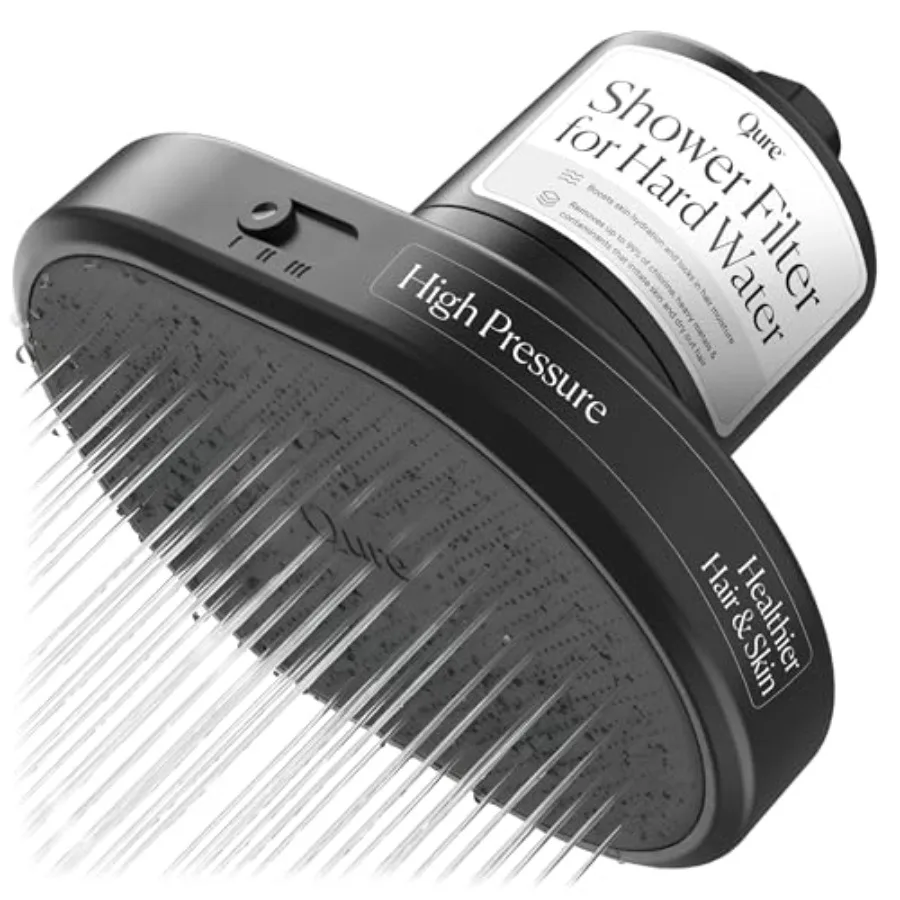 Shower Filter Head for Hard Water, Black ABS Plastic, Reduces 99 Chlorine, High Pressure, Dermatologist-approved for Healthier
Shower Filter Head for Hard Water, Black ABS Plastic, Reduces 99 Chlorine, High Pressure, Dermatologist-approved for Healthier