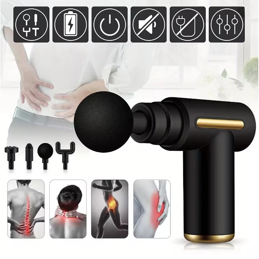 1pc Mini Massage Gun, With 6 Adjustable Strength Levels, 4 Heads, Portable Handheld Massager, Suitable For Muscle Relaxation
1pc Mini Massage Gun, With 6 Adjustable Strength Levels, 4 Heads, Portable Handheld Massager, Suitable For Muscle Relaxation