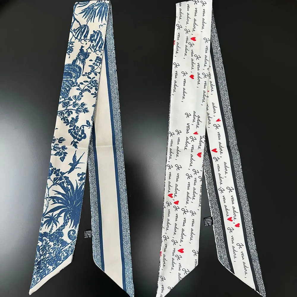 Korean Style Long Silk Scarf Floral Print Women's Necktie Bag Tying Scarf Shawl Versatile Accessory for All Ages
Korean Style Long Silk Scarf Floral Print Women's Necktie Bag Tying Scarf Shawl Versatile Accessory for All Ages