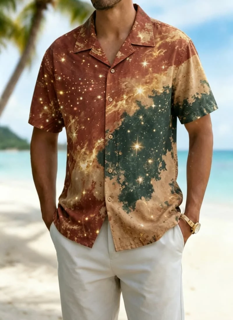 Men's Vintage Starry Sky Print Hawaiian Shirt, Casual Shirt for Summer Vacation, Beach Party, Daily Wear & Music Festival
Men's Vintage Starry Sky Print Hawaiian Shirt, Casual Shirt for Summer Vacation, Beach Party, Daily Wear & Music Festival