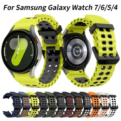 No Gaps Two-Tone Marine Sports Silicone Strap For Samsung Galaxy Watch 7 FE 6 5 Pro 4 44mm 40mm Watchand Bracelet Belt No Gaps Two-Tone Marine Sports Silicone Strap For Samsung Galaxy Watch 7 FE 6 5 Pro 4 44mm 40mm Watchand Bracelet Belt