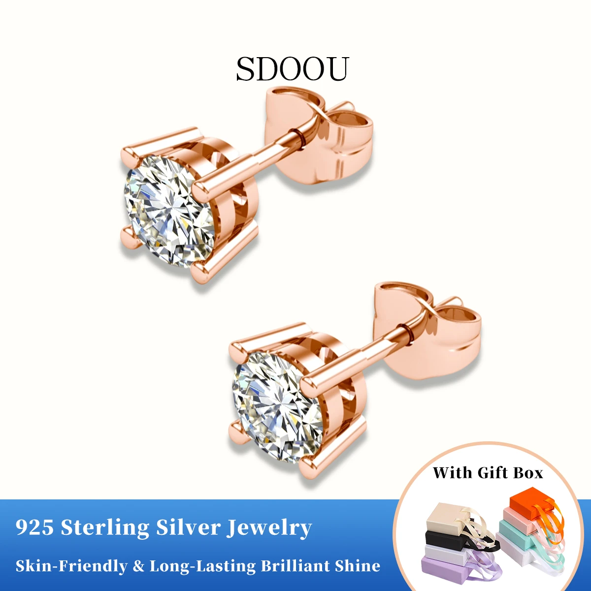 SDOOU Classic 0.3-3ct Moissanite Lab Grown Diamond Stud Earrings Silver 925 for Women Men Plated 18k Rose Gold Ear Studs Gifts
SDOOU Classic 0.3-3ct Moissanite Lab Grown Diamond Stud Earrings Silver 925 for Women Men Plated 18k Rose Gold Ear Studs Gifts