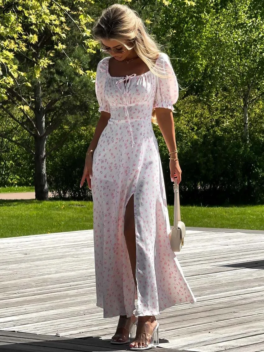 Oymimi Fashion White Print Dresses 2025 Woman Elegant Square Neck Lace-Up Half Sleeve Dress Casual Side Slit Ankle-Length Dress
Oymimi Fashion White Print Dresses 2025 Woman Elegant Square Neck Lace-Up Half Sleeve Dress Casual Side Slit Ankle-Length Dress