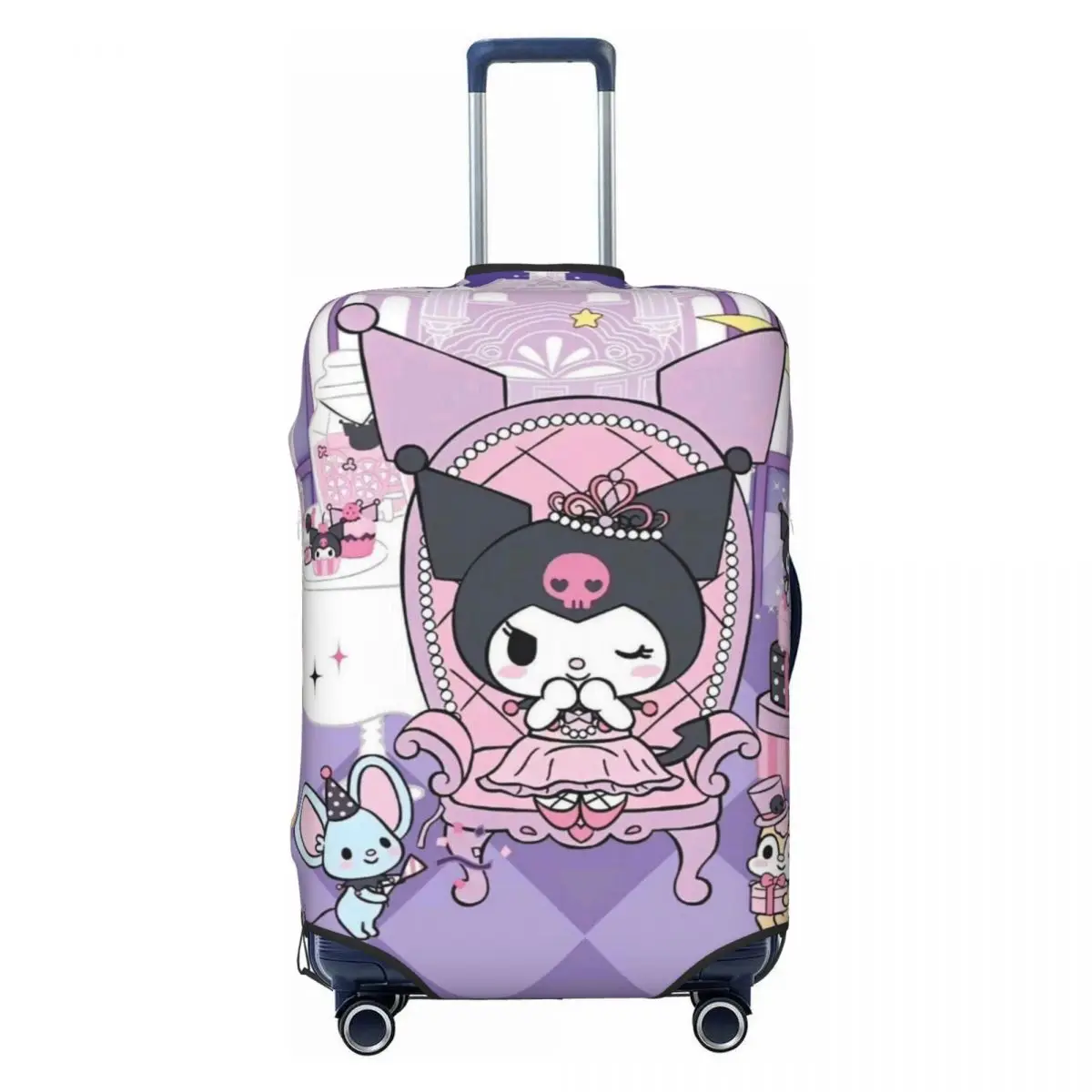 Пользовательские милые чехлы для багажа Kuromi Manga, моющиеся чехлы для дорожных чемоданов с героями мультфильмов в стиле аниме
Пользовательские милые чехлы для багажа Kuromi Manga, моющиеся чехлы для дорожных чемоданов с героями мультфильмов в стиле аниме