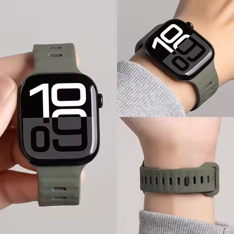 Apple Watch 밴드 용 스트랩 46MM 42MM 울트라 49mm 45-41mm 40mm 44mm 실리콘 스포츠 통기성 팔찌 iWatch 시리즈 10 8 7 6 SE 5