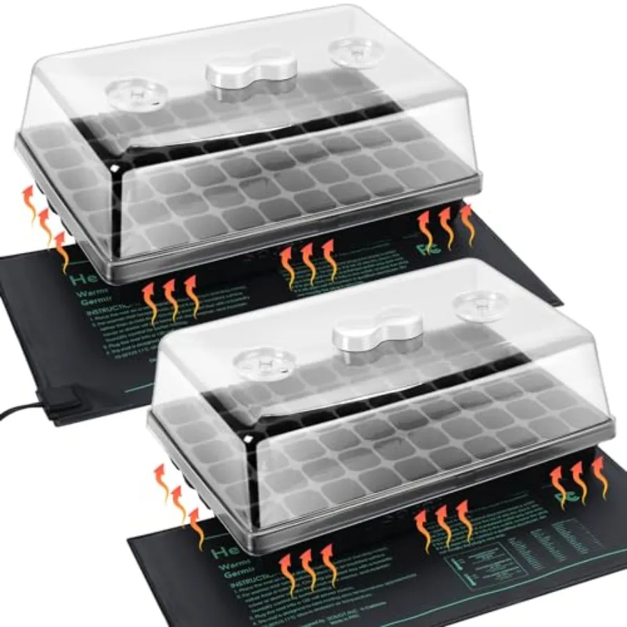 60-Cell Seed Starter Kit - Strong Seed Trays with Humidity Domes, Cell Trays and Seedling Heat Mats - Cloning, Propagation and
60-Cell Seed Starter Kit - Strong Seed Trays with Humidity Domes, Cell Trays and Seedling Heat Mats - Cloning, Propagation and