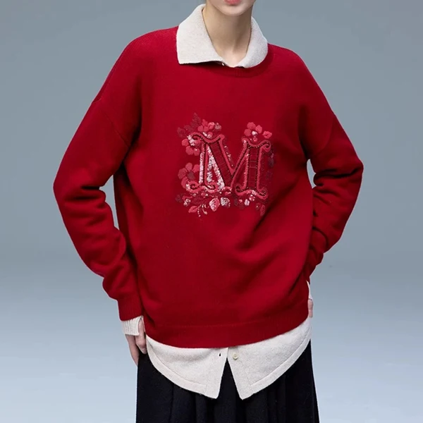 2025 Autumn Winter New Sle Women's Loose Fit round Ne Knitted Sweater Embroidered Letter Bright Sequin Slimming Camere Top
2025 Autumn Winter New Sle Women's Loose Fit round Ne Knitted Sweater Embroidered Letter Bright Sequin Slimming Camere Top