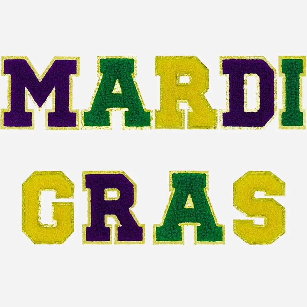 9 Pcs Iron on Patches Sew On Letter Patches Mardi Gras Patch for Mardi Gras Decorations Supplies Multicolour
9 Pcs Iron on Patches Sew On Letter Patches Mardi Gras Patch for Mardi Gras Decorations Supplies Multicolour
