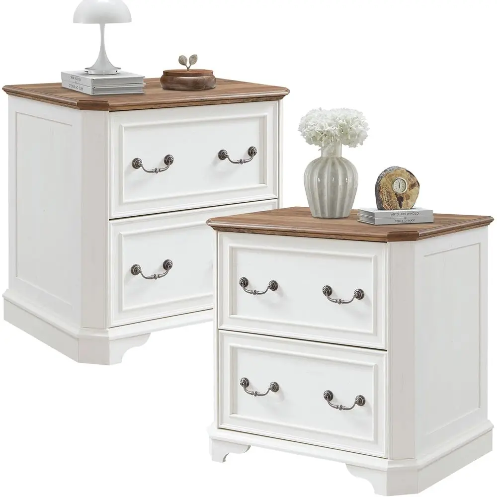 2-Piece Nightstands with Charging Station, Large End Table, 2 Drawers Bed Side Table, Antique White
2-Piece Nightstands with Charging Station, Large End Table, 2 Drawers Bed Side Table, Antique White