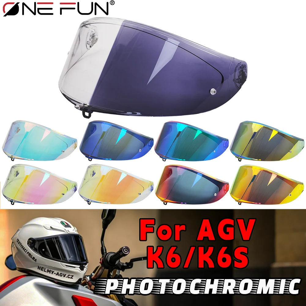 Photochromic helmet Visor For AGV K6/K6S Motorcycle Shield Helmet Lens, UV protection,anti-scratch Accessories
Photochromic helmet Visor For AGV K6/K6S Motorcycle Shield Helmet Lens, UV protection,anti-scratch Accessories