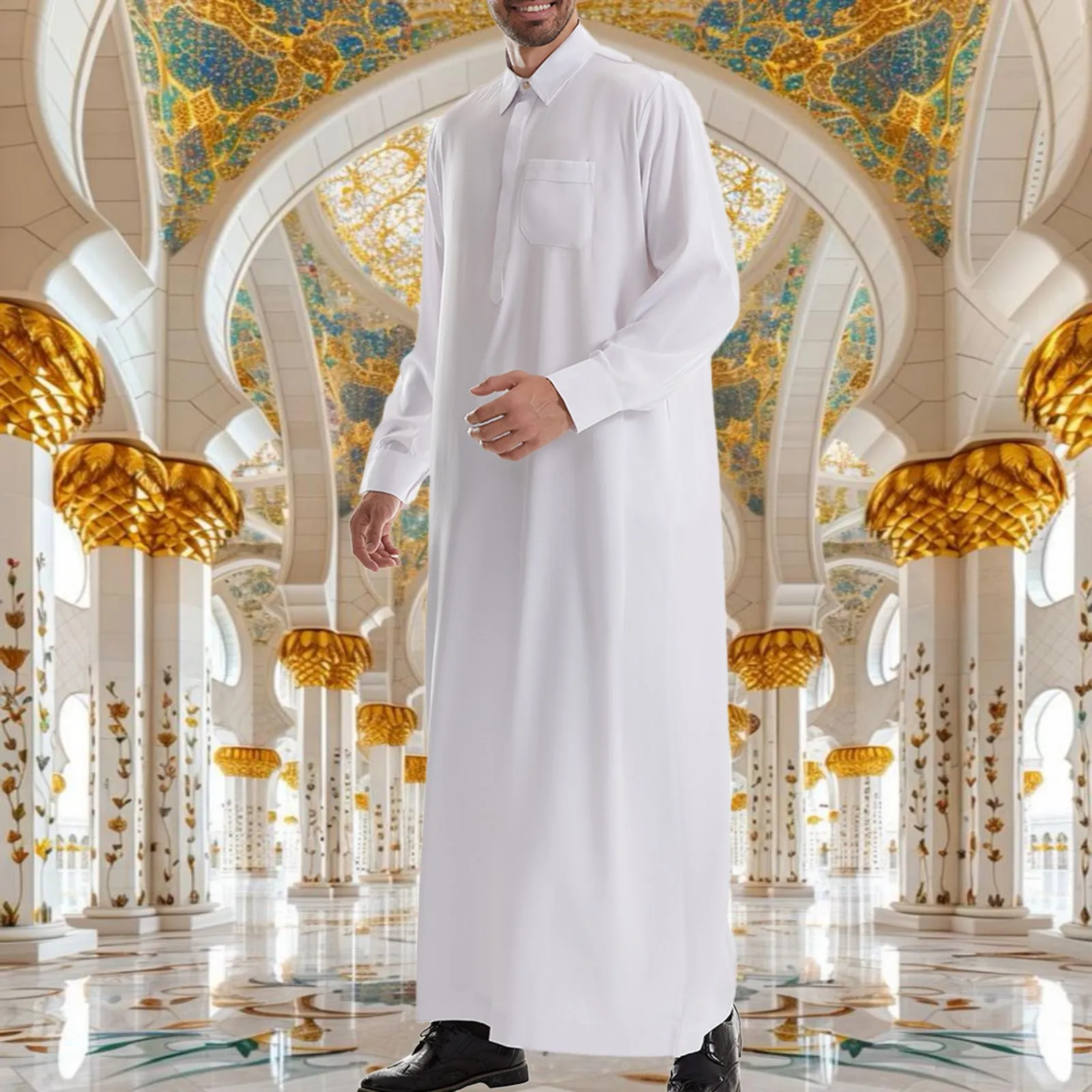 Men Jubba Thobe Mens Long Shirt Dress Eid Muslim 2025 Ramadan Lapel Robe Saudi Musulman Wear Abaya Caftan Dubai Arab Dress
Men Jubba Thobe Mens Long Shirt Dress Eid Muslim 2025 Ramadan Lapel Robe Saudi Musulman Wear Abaya Caftan Dubai Arab Dress