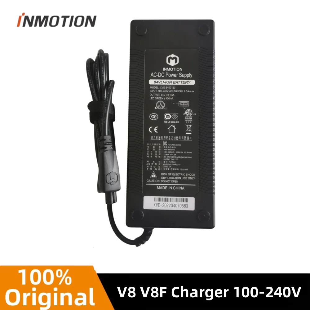 Original INMOTION V8 V10 84V Lithium Charger Self Balance Electric Scooter Unicycle 100-240V Charger Power Supply Part
Original INMOTION V8 V10 84V Lithium Charger Self Balance Electric Scooter Unicycle 100-240V Charger Power Supply Part