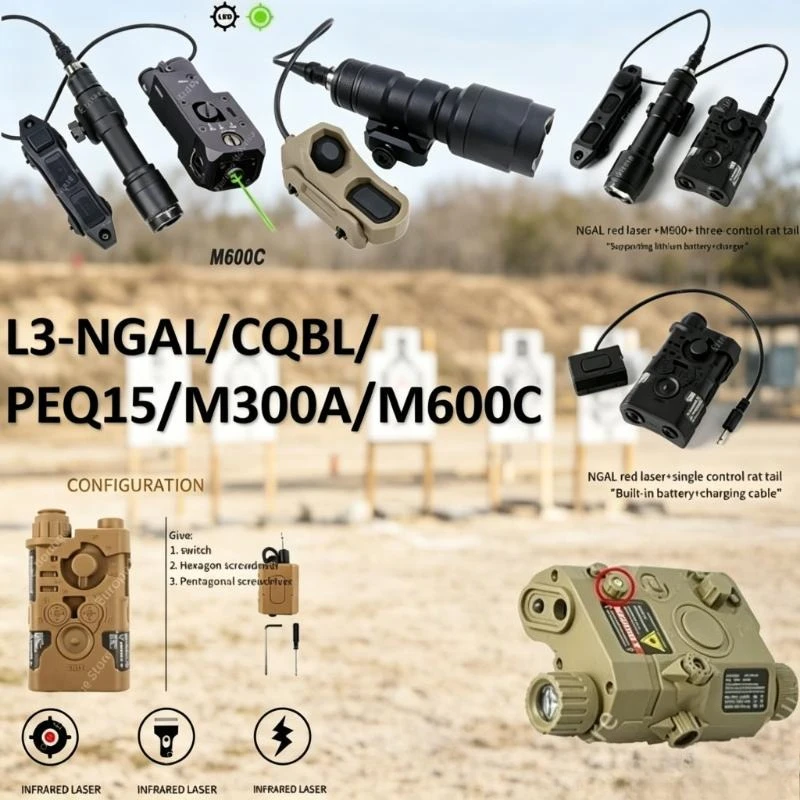 L3-NGAL/CQBL/PEQ15/M300/M600 All-in-One Green Laser Flashlight Strobe Lamp With Remote Switch For Outdoor Model Fittings
L3-NGAL/CQBL/PEQ15/M300/M600 All-in-One Green Laser Flashlight Strobe Lamp With Remote Switch For Outdoor Model Fittings