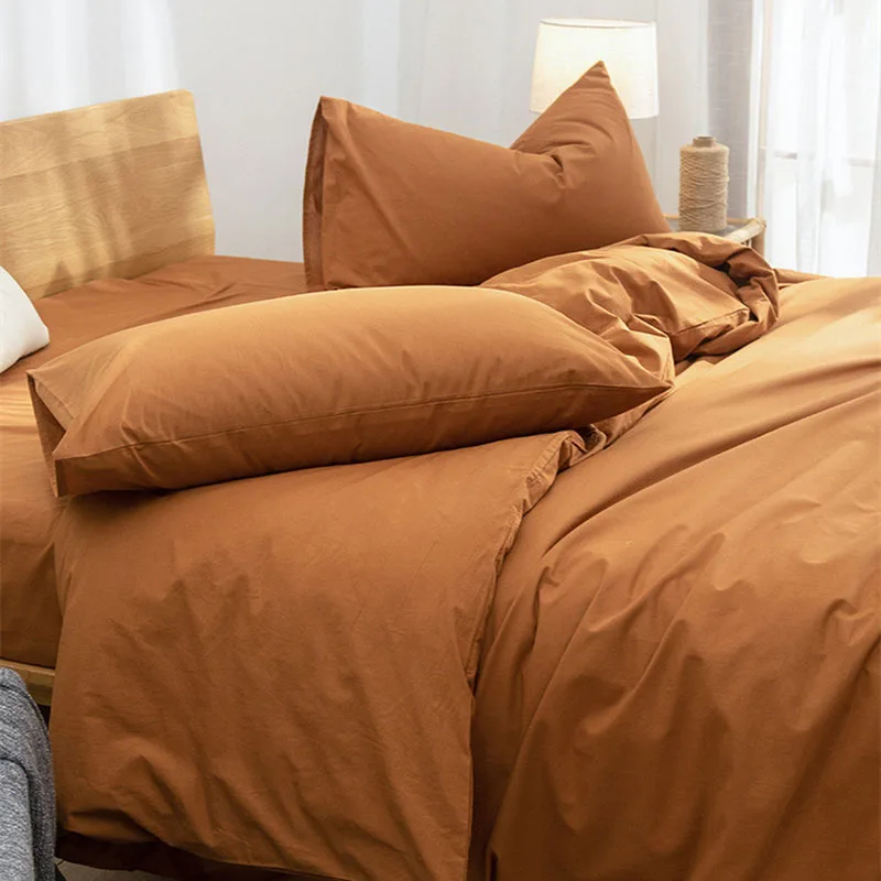 Solid Color Pure Cotton High-Density Bedding Sets Washed Cotton Soft Duvet Cover Kit Skin Friendly Breathable Bedclothes
Solid Color Pure Cotton High-Density Bedding Sets Washed Cotton Soft Duvet Cover Kit Skin Friendly Breathable Bedclothes