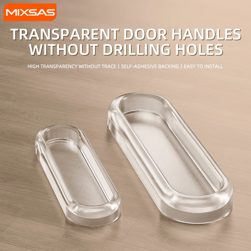 MIXSAS Self-Adhesive Sliding Door Handle No Drill Silicone Transparent Drawer Push Pull Handle for Wardrobe Closet Sliding Door
MIXSAS Self-Adhesive Sliding Door Handle No Drill Silicone Transparent Drawer Push Pull Handle for Wardrobe Closet Sliding Door
