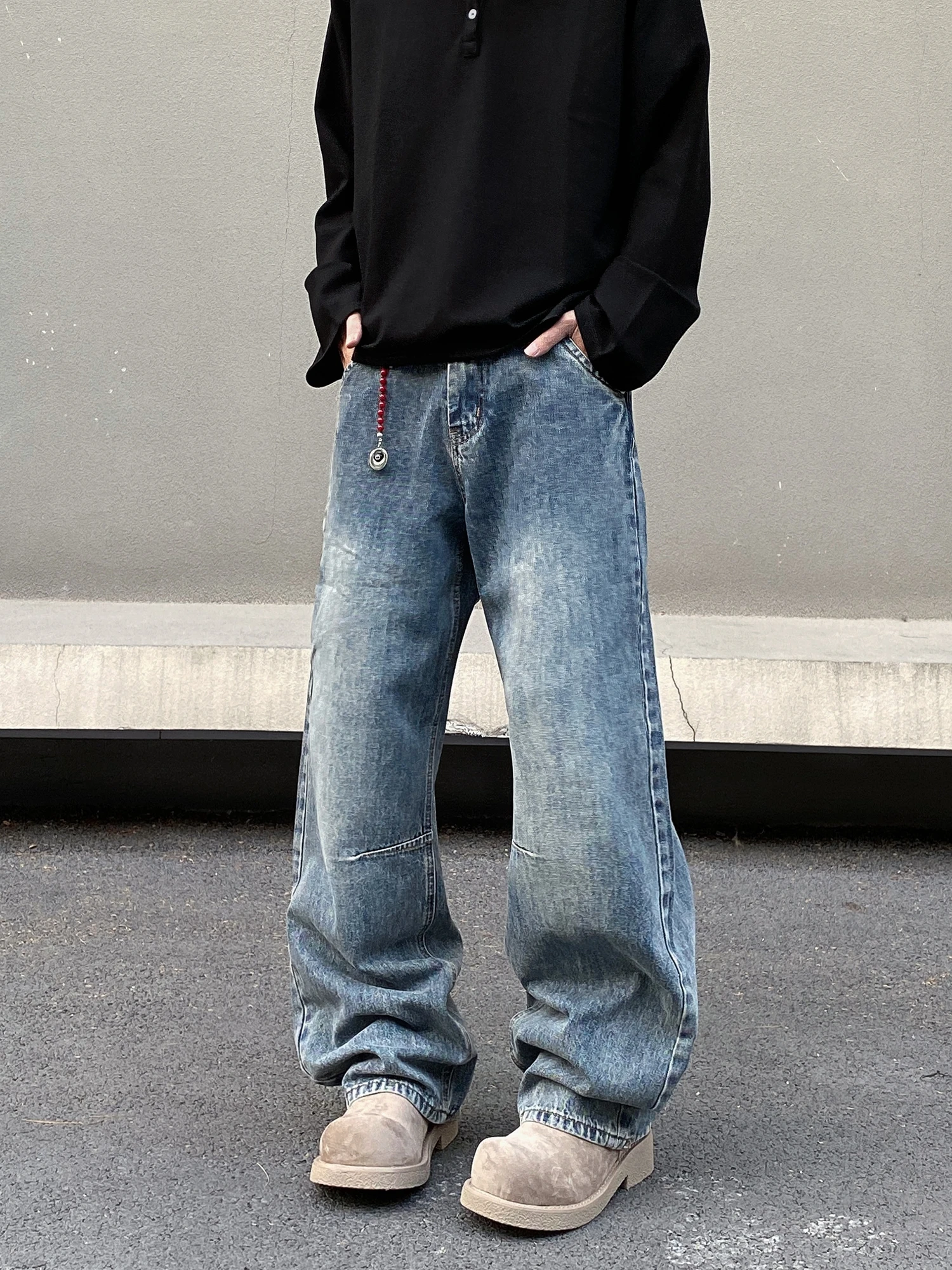 American Retro Waed Loose Straight Leg Folded Design Cleanfit Jeans Men's High-End Feeling Pants Youthful Trendy Daily Wear
American Retro Waed Loose Straight Leg Folded Design Cleanfit Jeans Men's High-End Feeling Pants Youthful Trendy Daily Wear