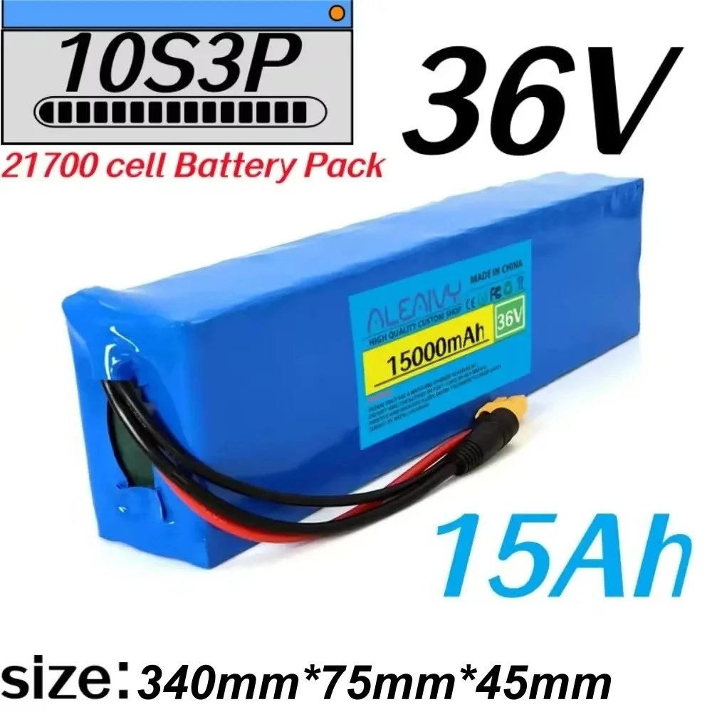 10S3P 21700 36V 15Ah 250W 500W Rechargeable Lithium Battery Pack with Customizable Connections for Electric Scooter Accessory.
10S3P 21700 36V 15Ah 250W 500W Rechargeable Lithium Battery Pack with Customizable Connections for Electric Scooter Accessory.