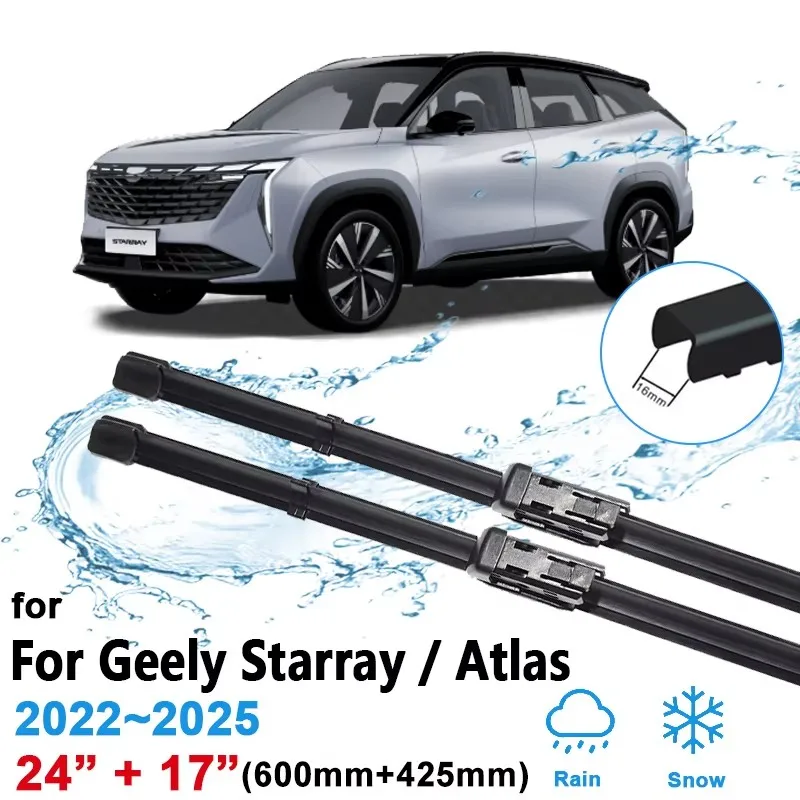 24"+17" Wiper Blades For Geely Starray Atlas Boyue L FX11 2022~2025 2023 2024 Car Front Wiper Brushes Windshield Car Accessories
24"+17" Wiper Blades For Geely Starray Atlas Boyue L FX11 2022~2025 2023 2024 Car Front Wiper Brushes Windshield Car Accessories