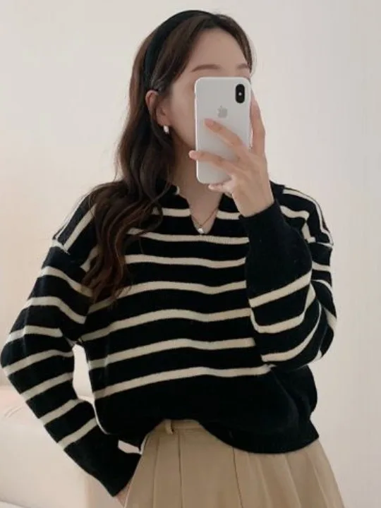 Chic Autumn Winter Ne Color Blo Striped Loose Long Sve Knitted Sweater Faionable Versatile Women's Premium Knit...
Chic Autumn Winter Ne Color Blo Striped Loose Long Sve Knitted Sweater Faionable Versatile Women's Premium Knit...