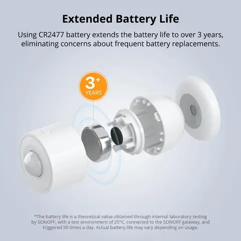 SONOFF SNZB-03P Zigbee 3.0 Motion Sensor 3-Year Battery 5s Detection Interval Alexa Google Home eWeLink App Remote Hub Required