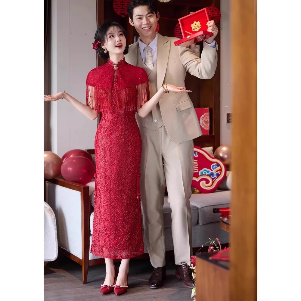 Yourqipao Китайское свадебное платье Cheongsam для тостов, женское свадебное платье Ципао, свадебное вечернее платье для помолвки
Yourqipao Китайское свадебное платье Cheongsam для тостов, женское свадебное платье Ципао, свадебное вечернее платье для помолвки