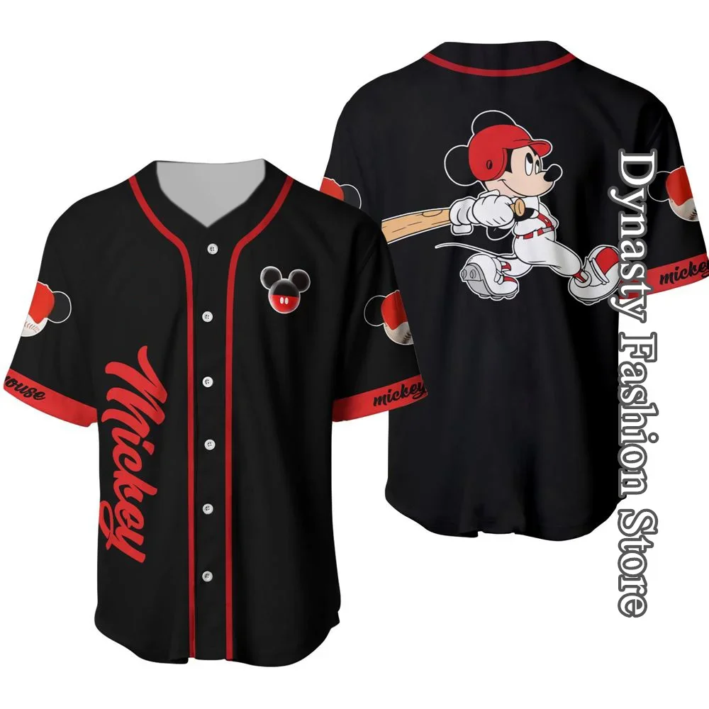 Disney Mickey Mouse Baseball Jersey Men Summer Cartoon Baseball Uniform Male Fashion Tops Casual Clothing Black Shirt Outfit
Disney Mickey Mouse Baseball Jersey Men Summer Cartoon Baseball Uniform Male Fashion Tops Casual Clothing Black Shirt Outfit