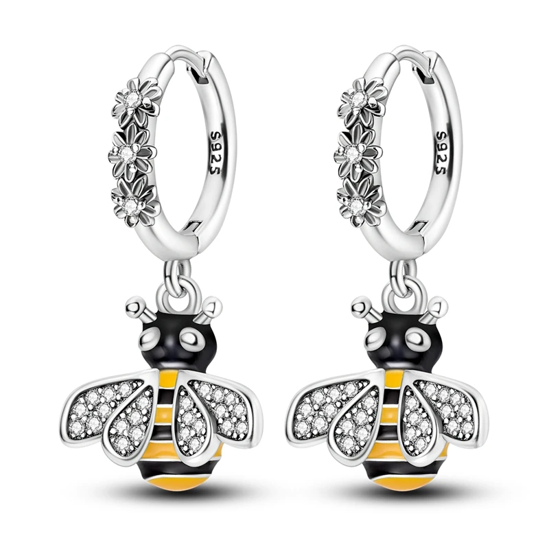 925 Sterling Silver Little Bee Hoop Earrings Sparkling CZ Zircon Earrings For Women Fine Birthday Anniversary Jewelry Gifts
925 Sterling Silver Little Bee Hoop Earrings Sparkling CZ Zircon Earrings For Women Fine Birthday Anniversary Jewelry Gifts