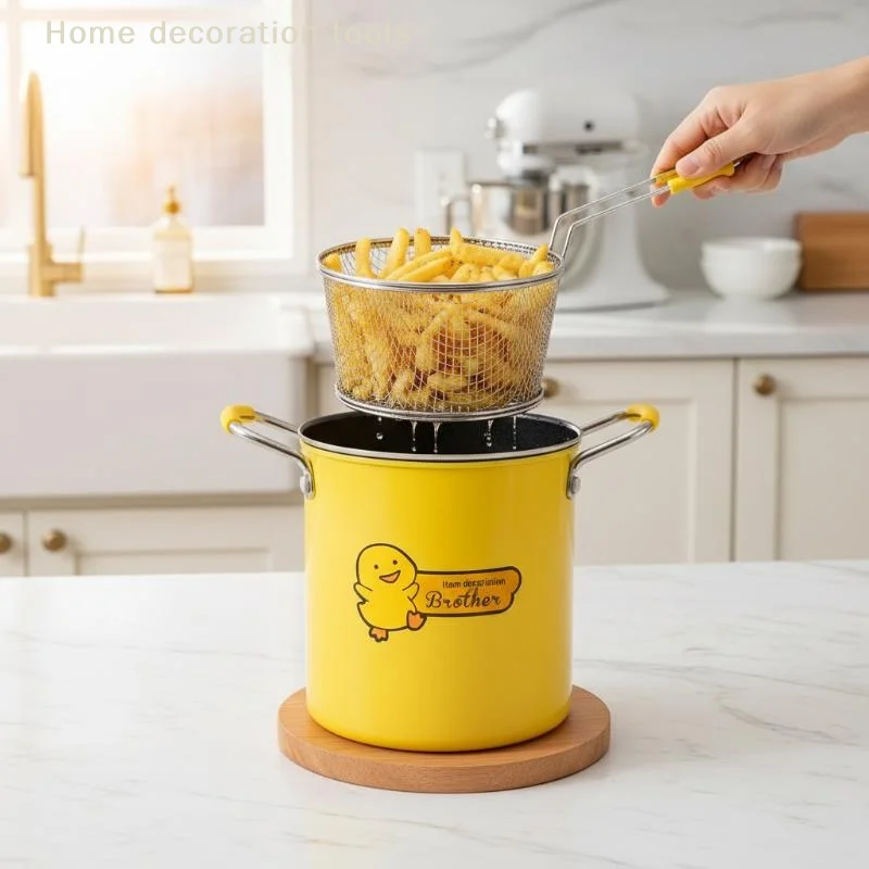 304 Stainless Steel Deep Fryer Pot Separating Oil Filter Silicone Handle For Professional And Home Kitchen Secure Frying Cooking
304 Stainless Steel Deep Fryer Pot Separating Oil Filter Silicone Handle For Professional And Home Kitchen Secure Frying Cooking