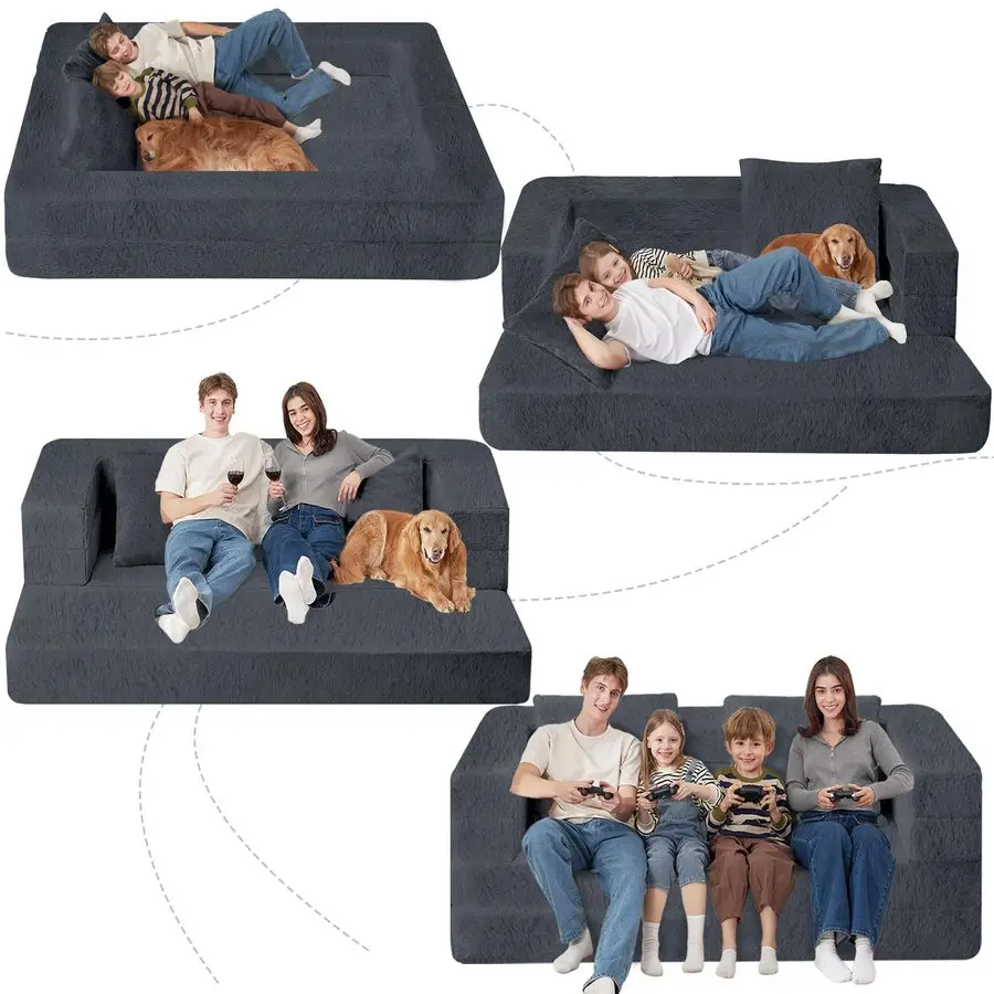 Folding Bean Bag Chair for Adults,3in1 Bean Bag Couch Faux Fur Floor Sofa Large Beanbag Convertible Bean Bag Sofa Bed with Pill
Folding Bean Bag Chair for Adults,3in1 Bean Bag Couch Faux Fur Floor Sofa Large Beanbag Convertible Bean Bag Sofa Bed with Pill