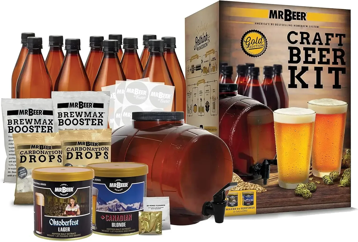 Craft Beer Making Kit 4 Gallon Complete DIY Home Brew Set Everything Included, Bottles, Refills Brew in 30 Minutes
Craft Beer Making Kit 4 Gallon Complete DIY Home Brew Set Everything Included, Bottles, Refills Brew in 30 Minutes