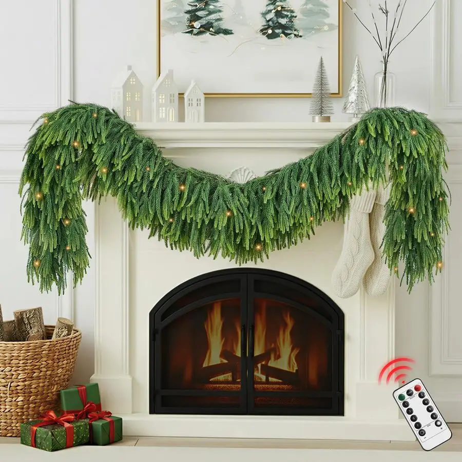Garland for Mantle Outdoor Decoraitons with Light 6ft Prelit Greenery Norfolk Pine Garlands for Stairs Railing Realistic Light U
Garland for Mantle Outdoor Decoraitons with Light 6ft Prelit Greenery Norfolk Pine Garlands for Stairs Railing Realistic Light U