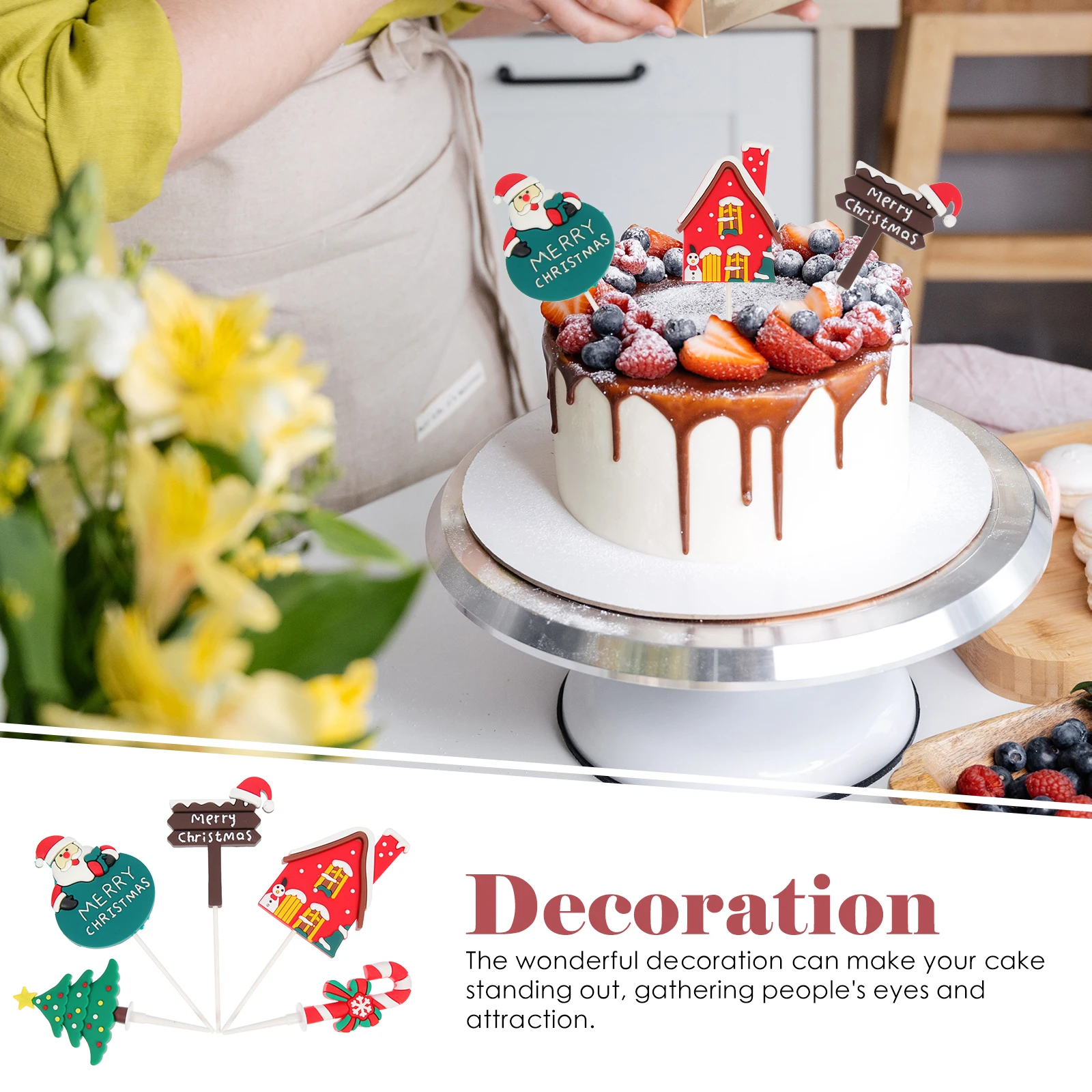 10 Pcs Christmas Decoration Card Insert Cake Plaque Topper Christimas Cupcake Decorations Muffin 
10 Pcs Christmas Decoration Card Insert Cake Plaque Topper Christimas Cupcake Decorations Muffin