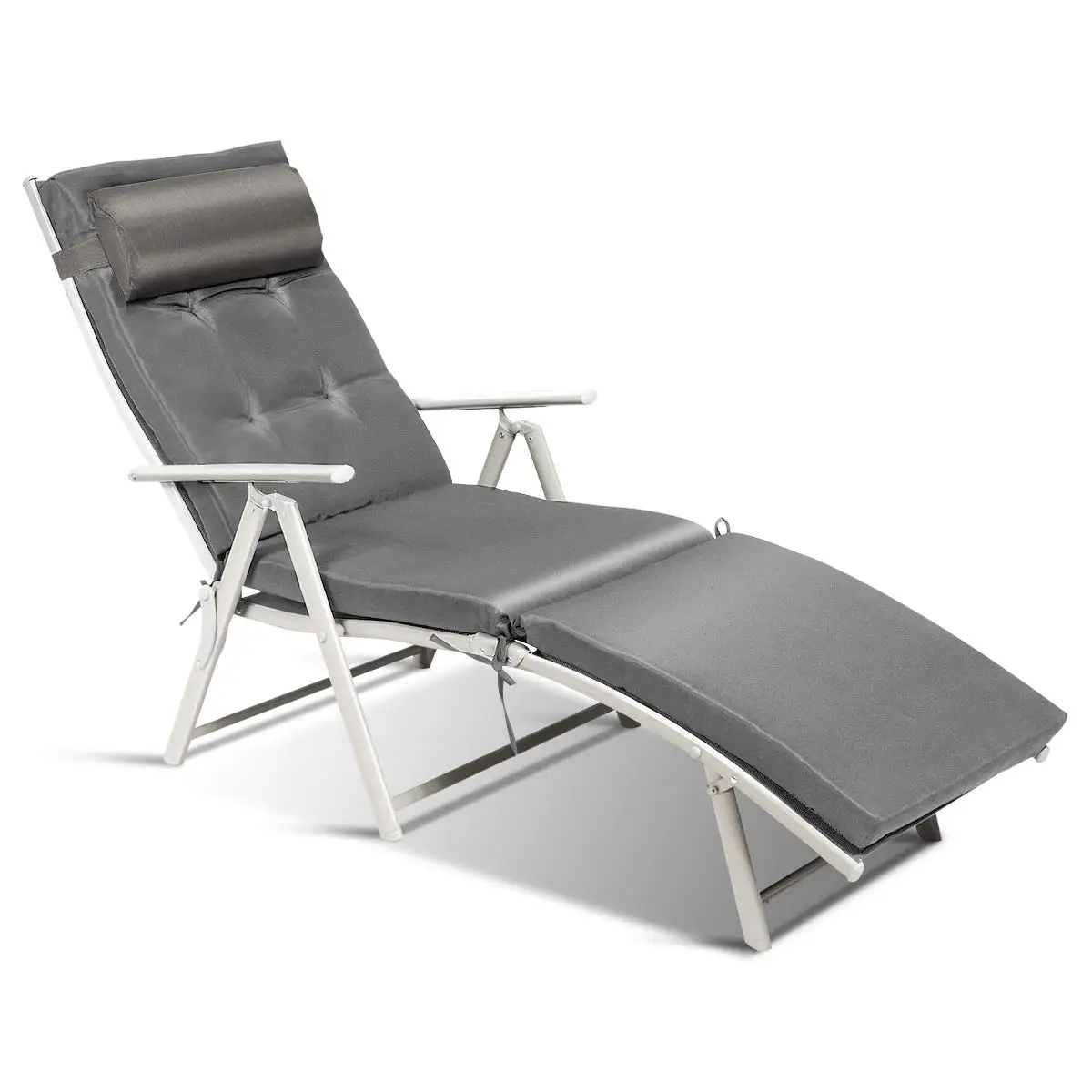 Outdoor Folding Chaise Lounge Chair, Lightweight Recliner Chair w/ 7 Adjustable Backrest Positions, Patio Reclining, Custom
Outdoor Folding Chaise Lounge Chair, Lightweight Recliner Chair w/ 7 Adjustable Backrest Positions, Patio Reclining, Custom