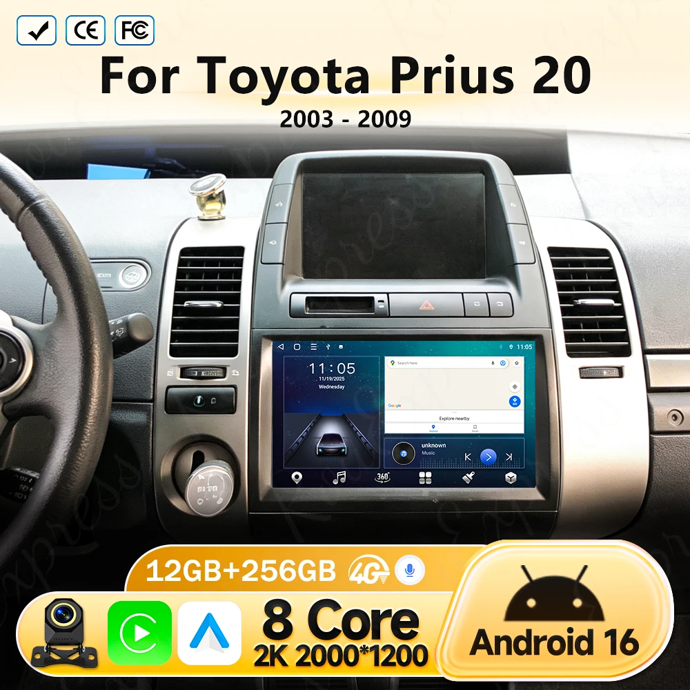 Carplay Autoradio 2 din Android 16 For Toyota Prius 20 2003-2009 Car Radio Multimedia Video Player GPS Navigation Stereo BT 4G
Carplay Autoradio 2 din Android 16 For Toyota Prius 20 2003-2009 Car Radio Multimedia Video Player GPS Navigation Stereo BT 4G