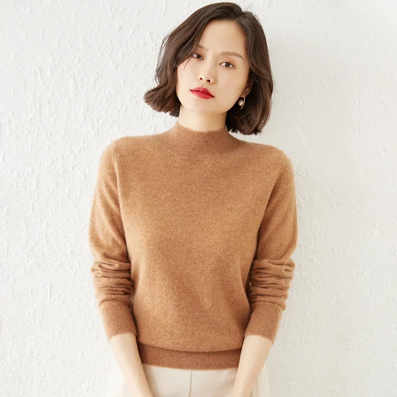 Autumn Winter Women Sweaters Half High Collar Pullovers Solid Long Sleeve Thick Warm Jumpers Bottoming Shirt soft Knitwears
Autumn Winter Women Sweaters Half High Collar Pullovers Solid Long Sleeve Thick Warm Jumpers Bottoming Shirt soft Knitwears