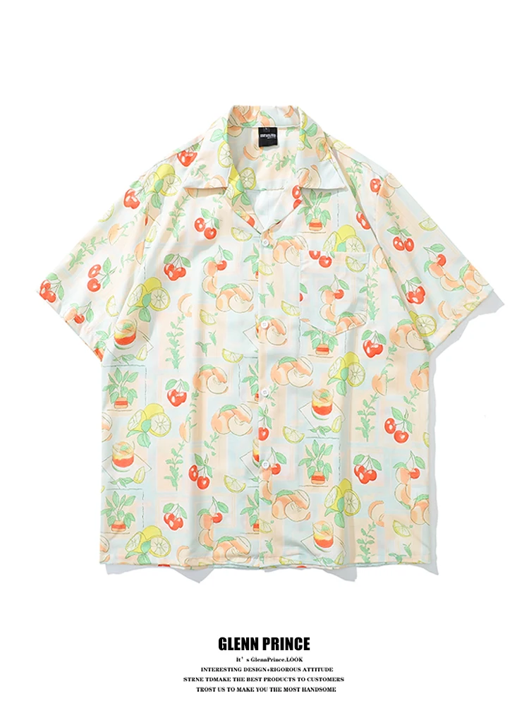 GPstudio Hawaiian Dopaamine Fruit Print Cuba Collar Short Sleeve Men's Floral Shirt Style Couple's Summer Fashion
GPstudio Hawaiian Dopaamine Fruit Print Cuba Collar Short Sleeve Men's Floral Shirt Style Couple's Summer Fashion